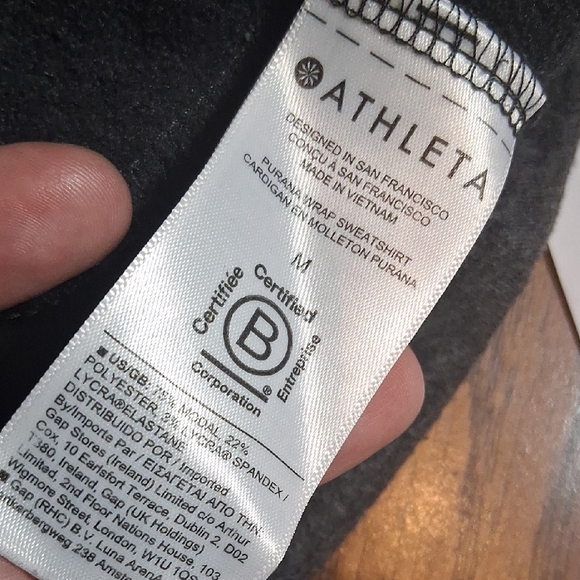 ATHLETA GREY "WON" COWLNECK HOODED SWEATSHIRT PONCHO SIZE MEDIUM - Picture 16 of 16